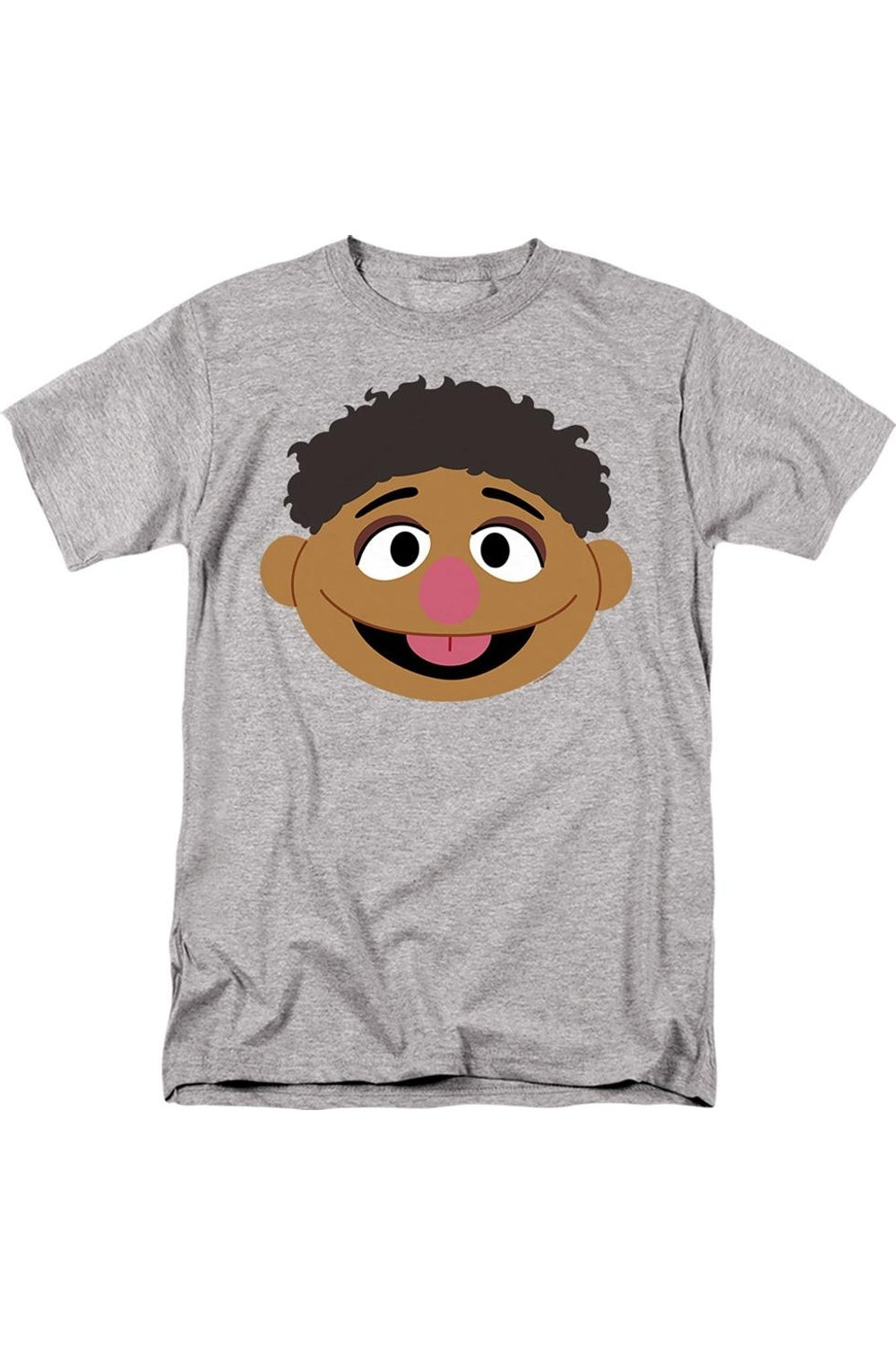 

Футболка с коротким рукавом для взрослых с изображением лица Тамира из сериала «Улица Сезам» Gildan, цвет athletic heather