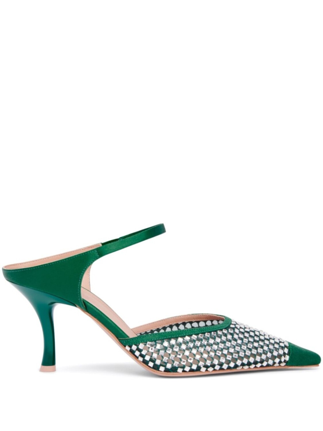 Malone Souliers мюли Vega 70 с кристаллами, зеленый