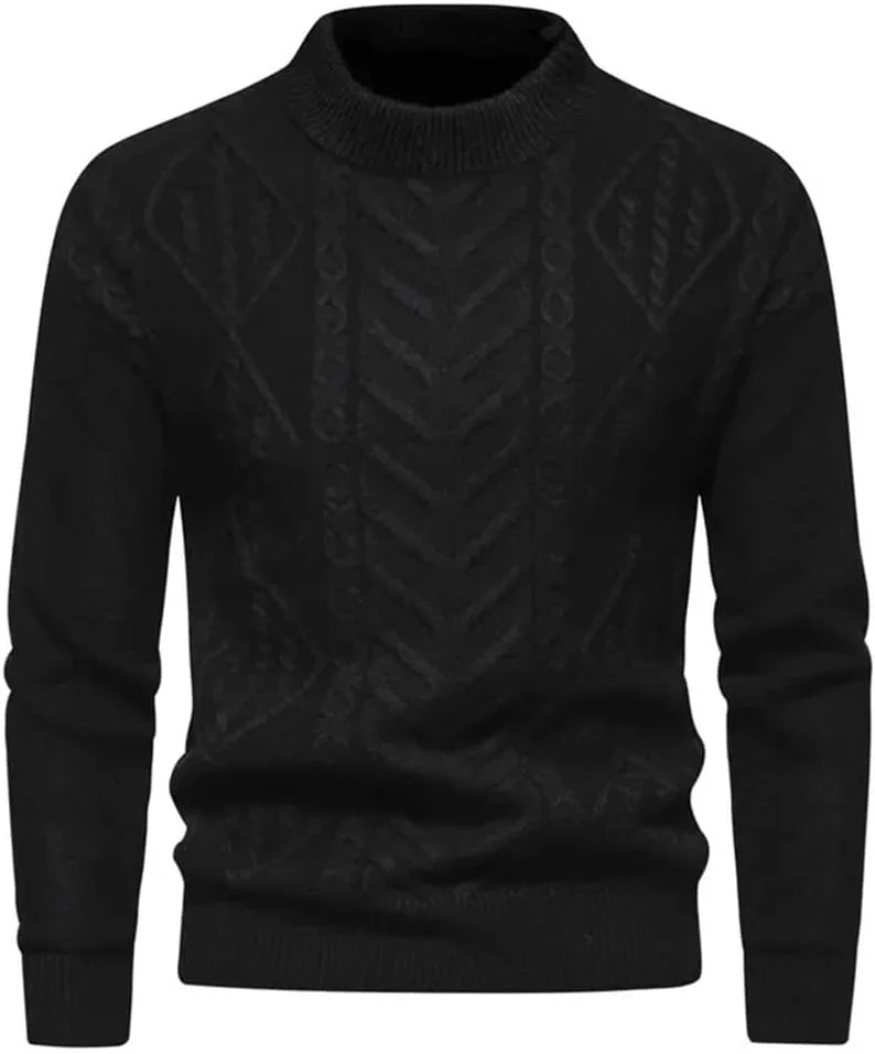 

Мужской свитер с круглым воротом и вязаным низом Nlievara