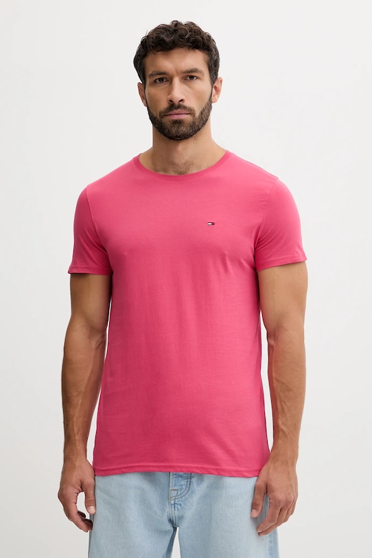 

Хлопковая футболка Tommy Jeans, розовый