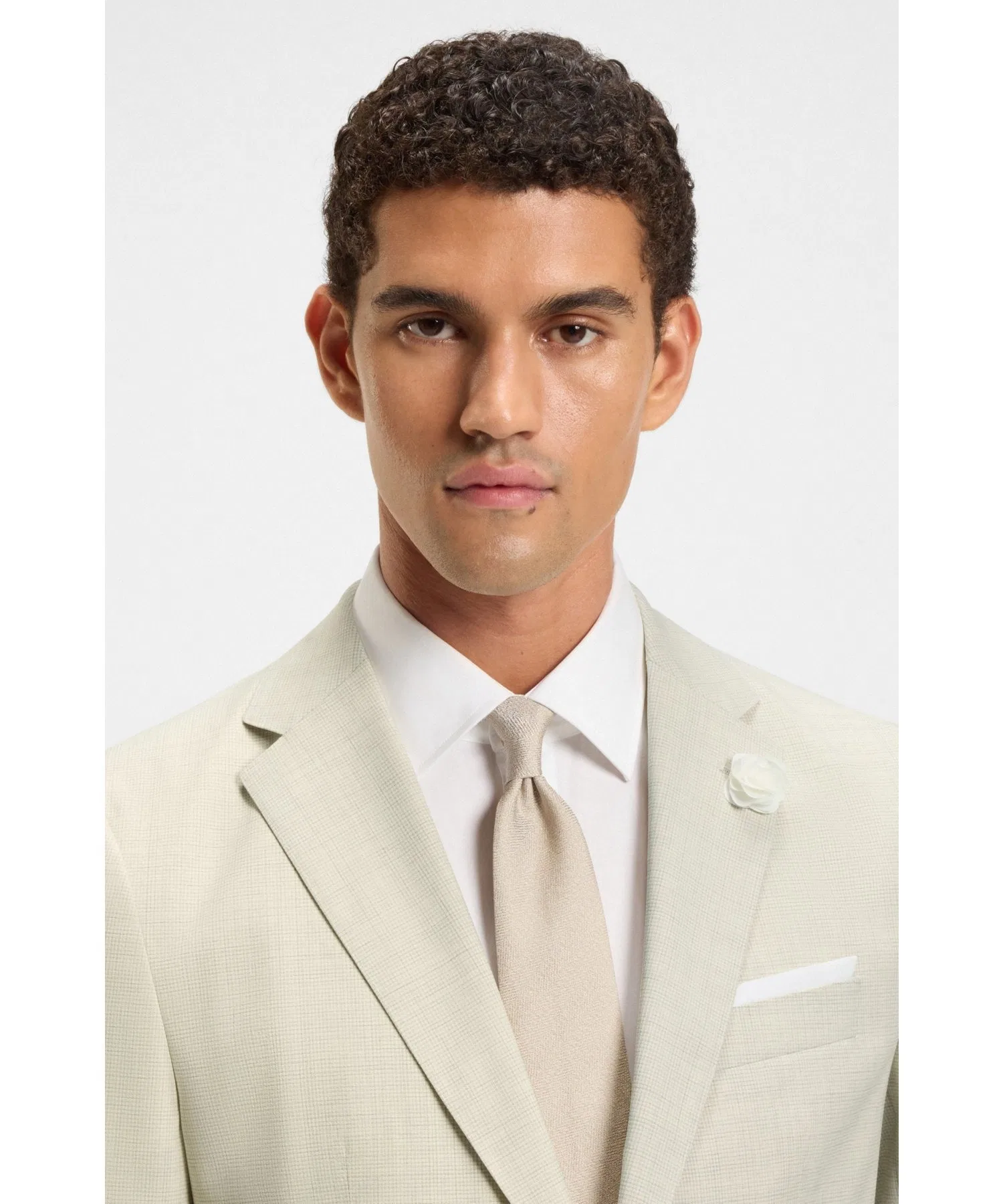 Мужской пиджак BOSS Slim Fit из шерсти и нейлона, светло-синий — фото 2