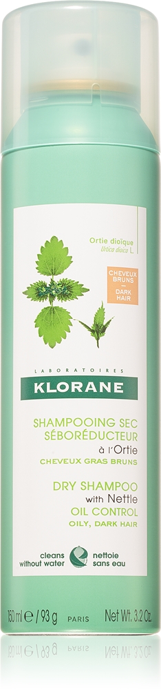 

Сухой шампунь с крапивой для темных и жирных волос Klorane, 150 мл