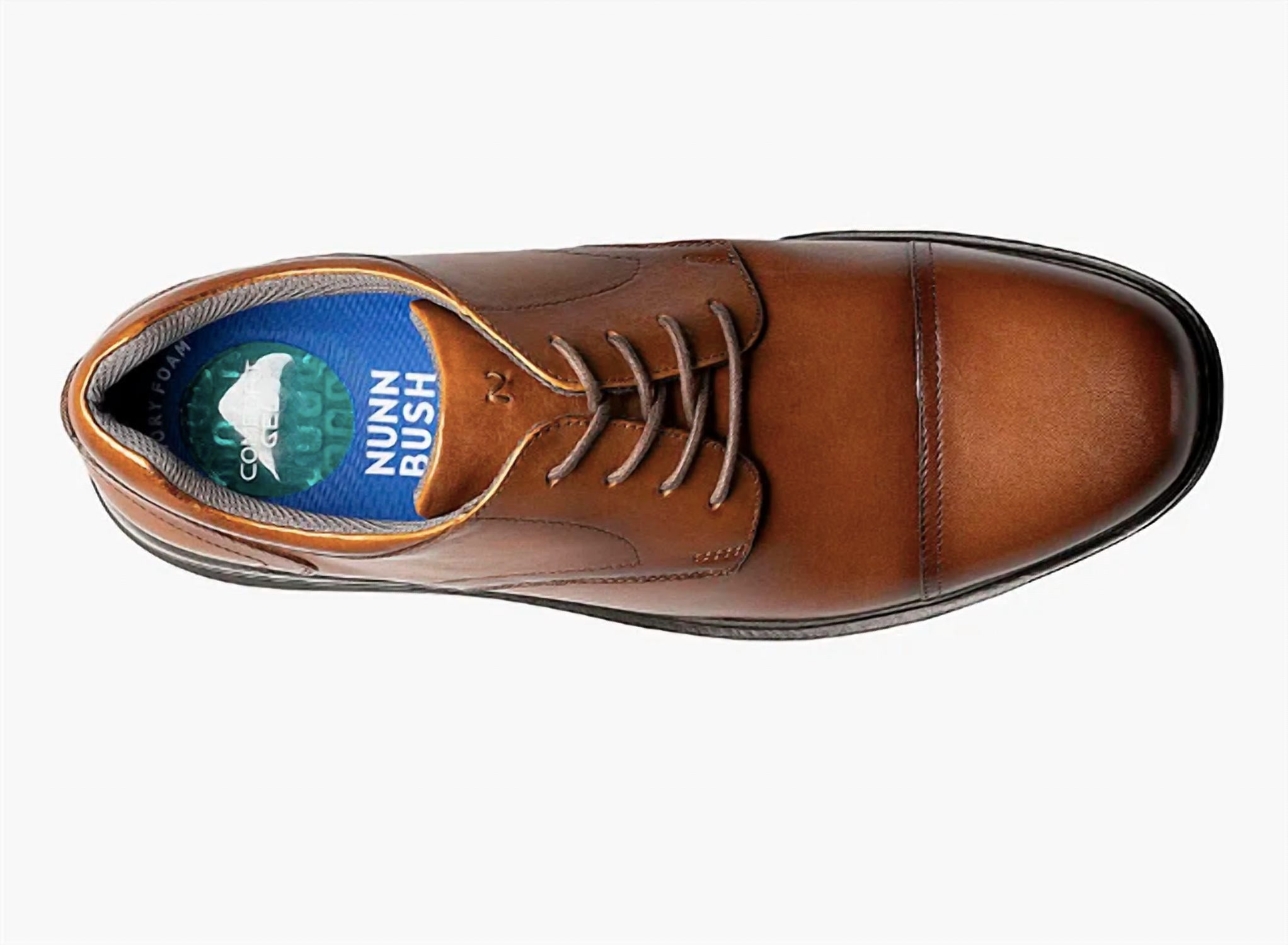 Мужские оксфорды Kore Pro с мыском в цвете коньяк Nunn Bush, Cognac — фото 3