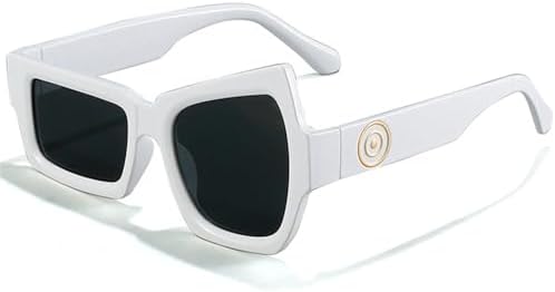 

Обычные забавные солнцезащитные очки для женщин, модные, для вечеринок, уличной моды, защита от УФ-излучения UV400, уникальные очки с индивидуальным стилем MTZJH, White Gray