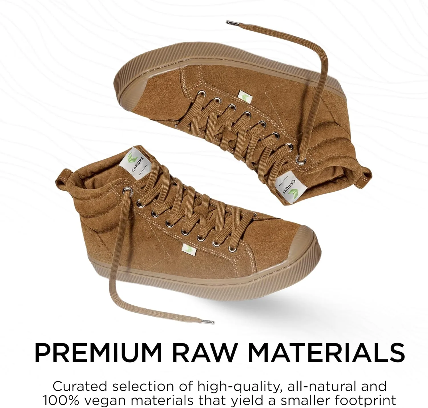 Кроссовки Cariuma OCA High Suede, удобная мужская обувь, легкая и экологичная, универсальная повседневная обувь со 100% веганской стелькой, резиновая подошва, коричневый — фото 3