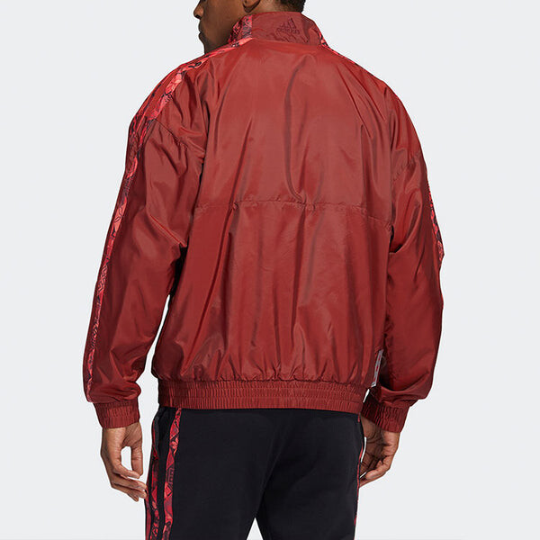 Куртка Men's adidas CNY Logo Basketball Sports Jacket Red, красный — фото 3