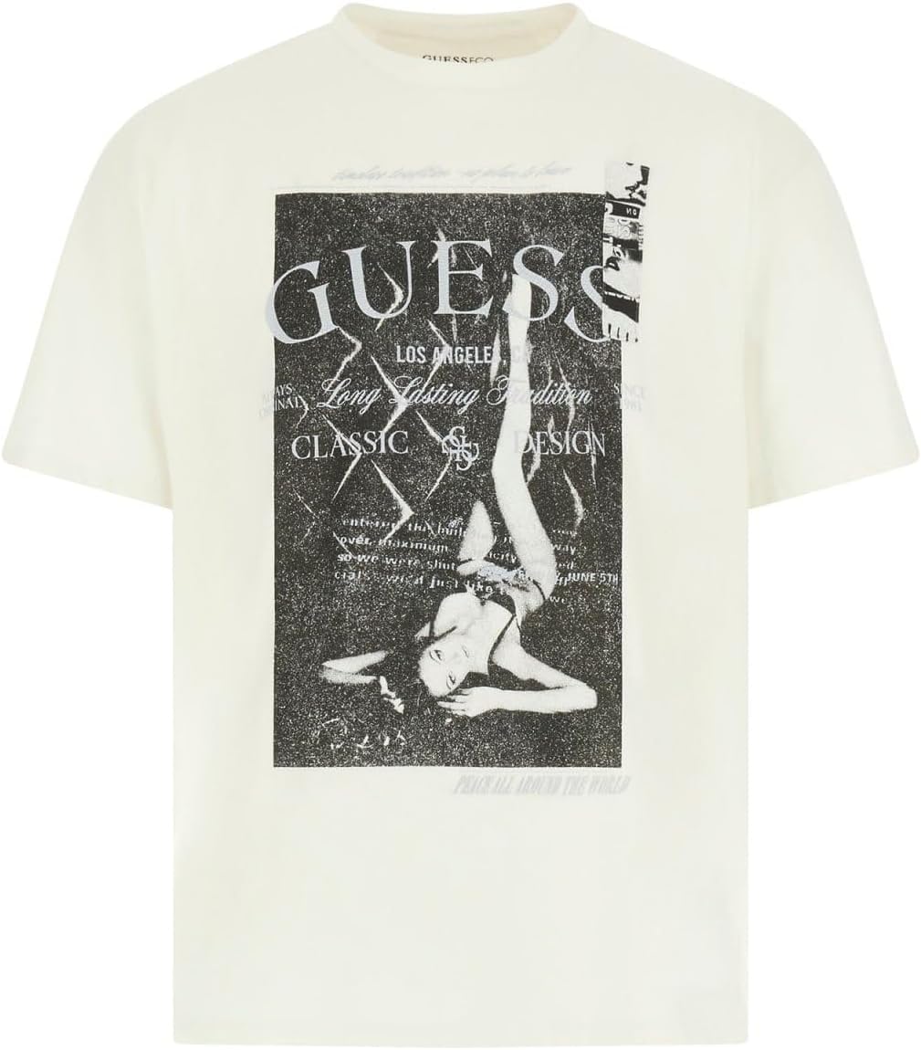 

Футболка GUESS Mens Eco Girl Poster, Salt White, Белый, Футболка GUESS Mens Eco Girl Poster, Salt White