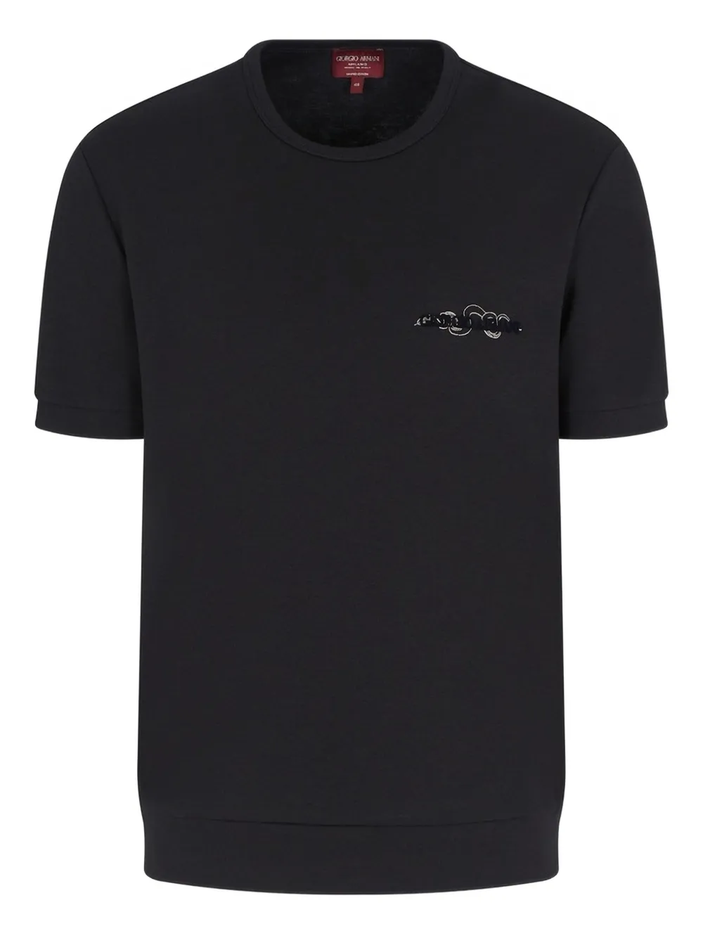 

Футболка с короткими рукавами и вышитым логотипом GIORGIO ARMANI, синий