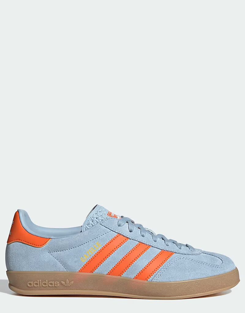 Кроссовки для дома Adidas Originals Gazelle в цвете wonder blue и orange — фото 3
