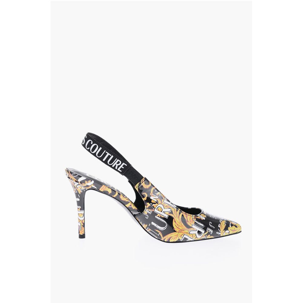 JEANS COUTURE Туфли из искусственной кожи Slingback 9,5 см Versace, Black — фото 2