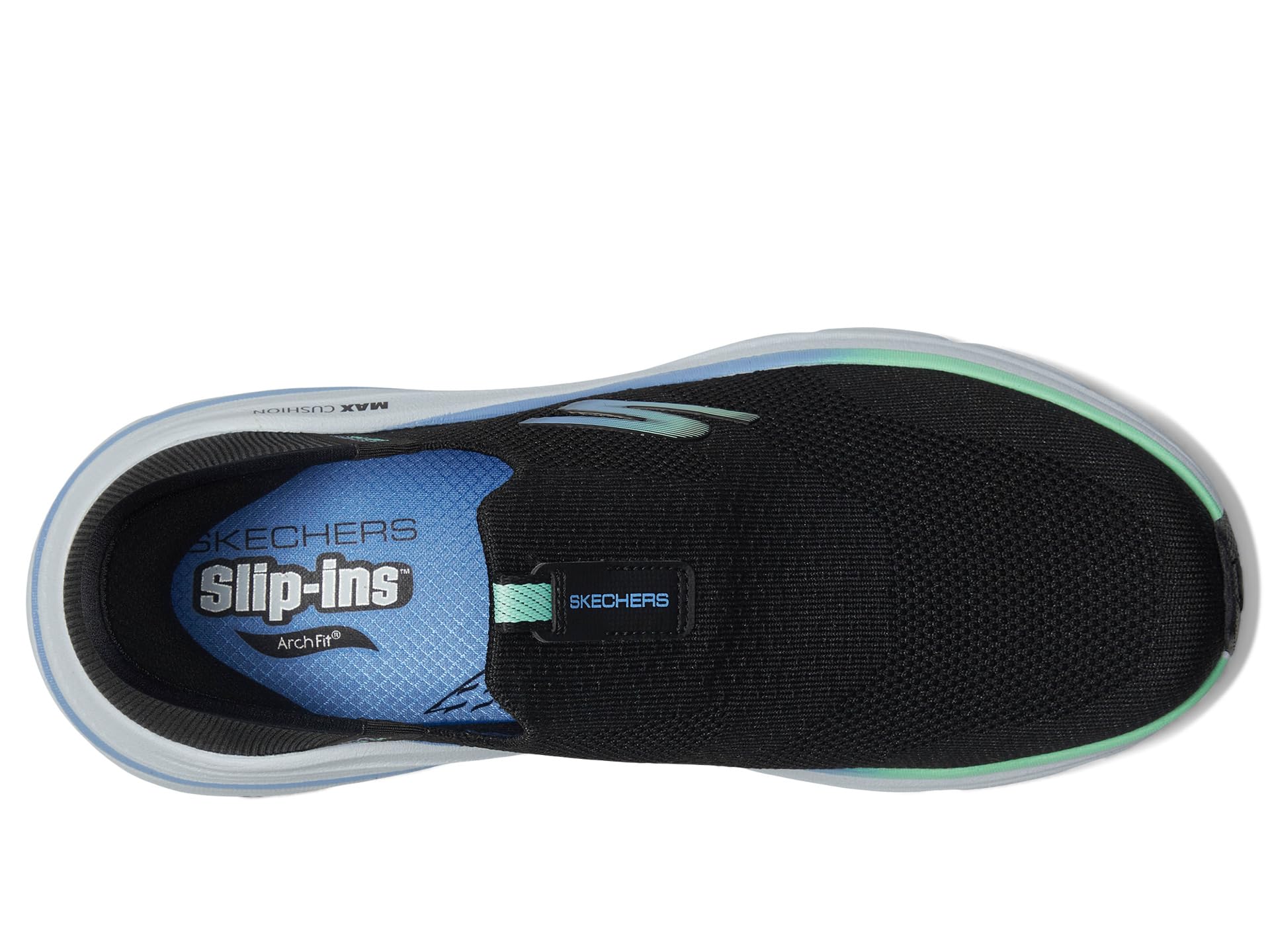 Кроссовки SKECHERS Max Cushioning Arch Fit 2.0 Cambridge Hands Free Slip-Ins, Black/Blue — фото 2