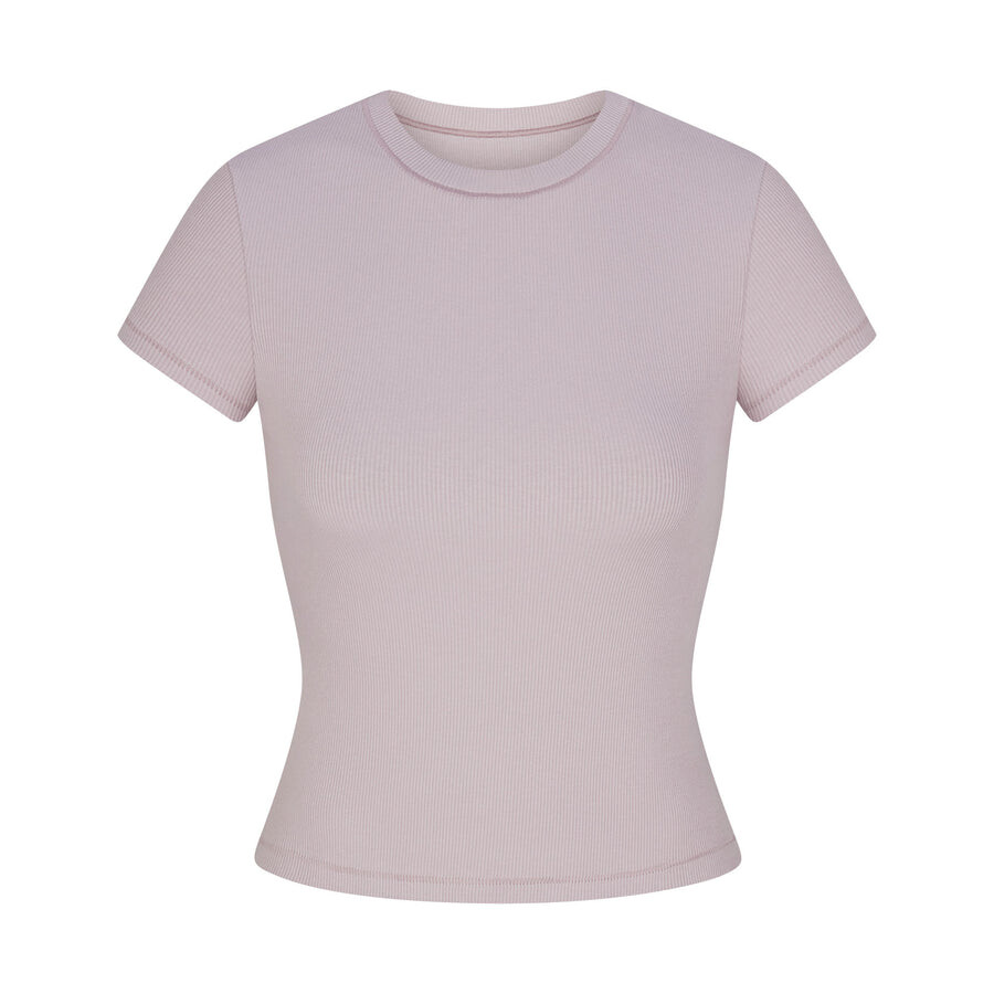 

Футболка SKIMS Cotton Rib, цвет Oyster