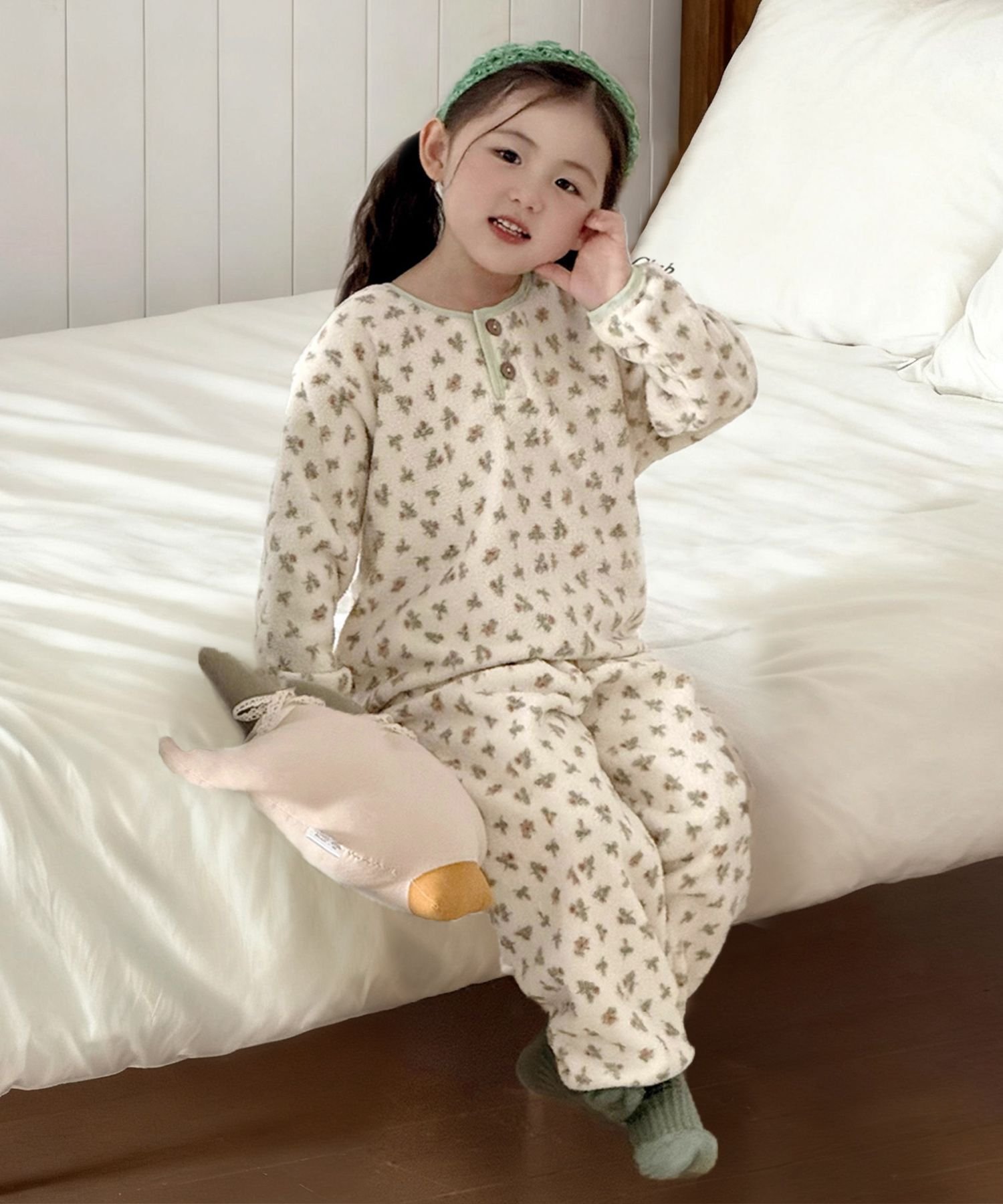 Пушистый сказочный пижамный комплект Aimoha Kids, Light beige