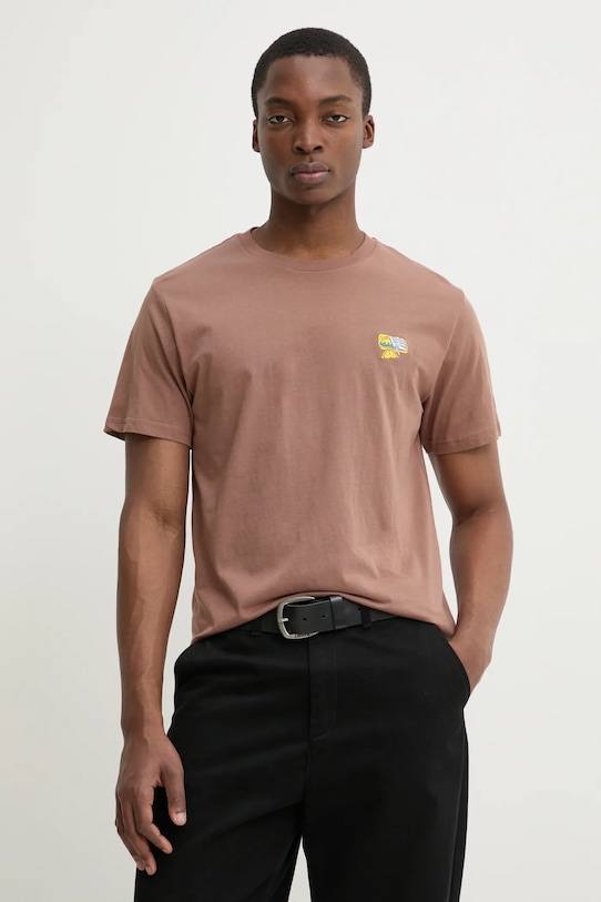 

Хлопковая футболка OWENS Solid, коричневый