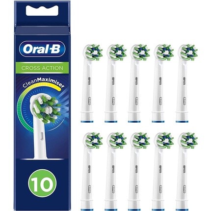 Сменные насадки Oral-B CrossAction со щетиной CleanMaximiser для комплексной чистки полости рта — упаковка из 10 шт.