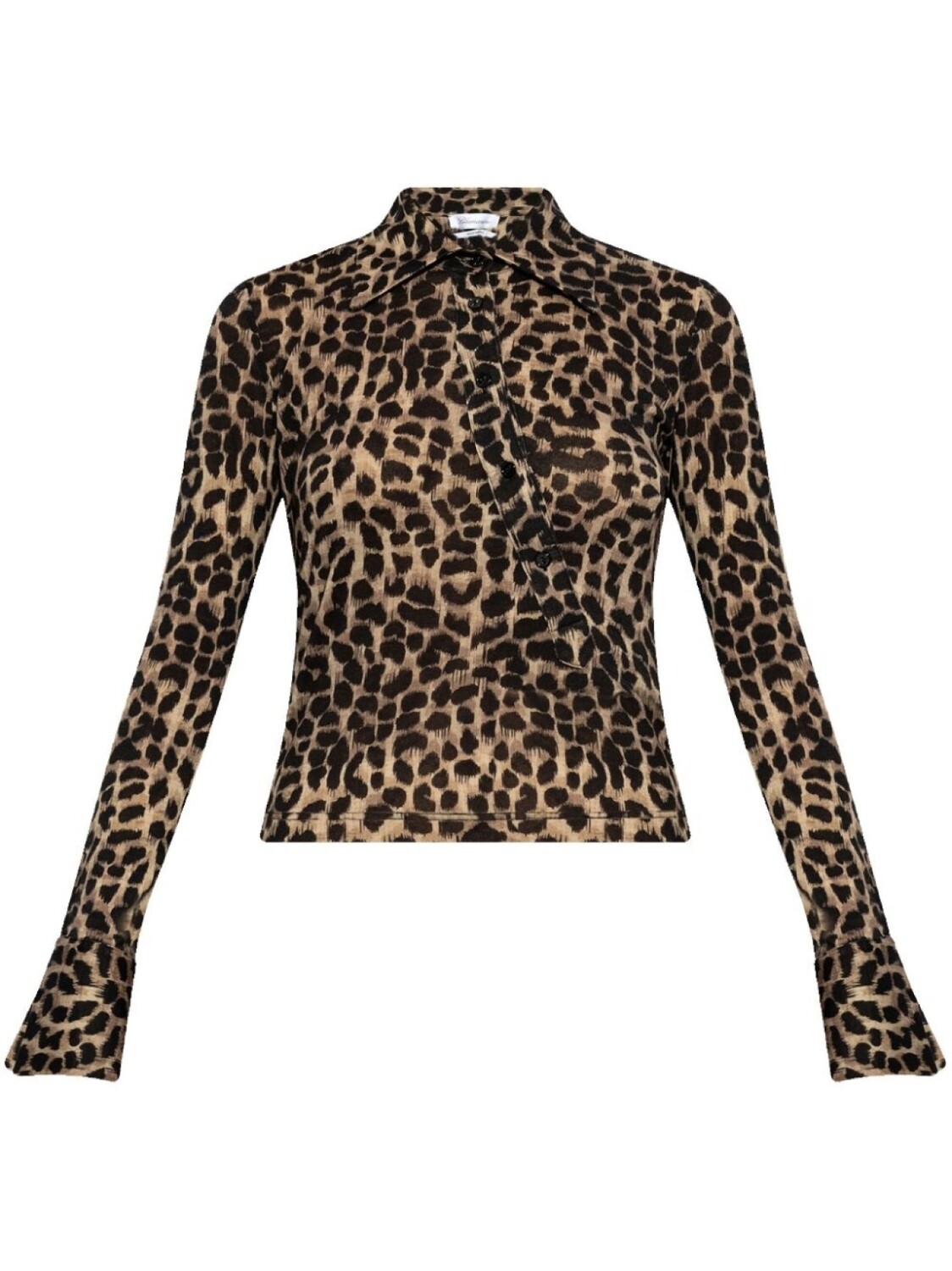 

Blumarine шерстяной топ с леопардовым принтом, коричневый