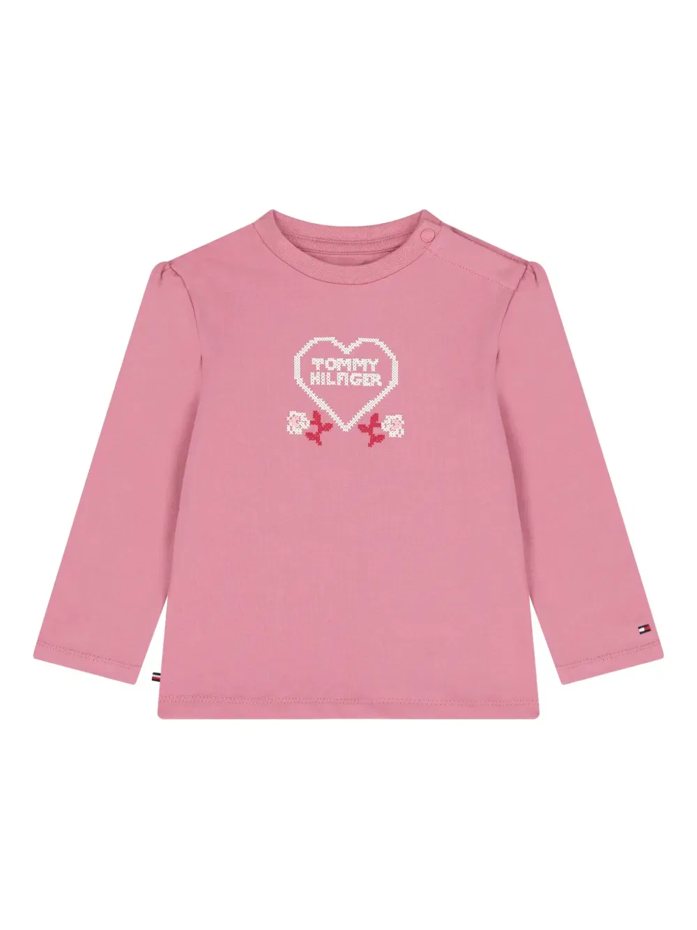Вышитая блузка с длинными рукавами Tommy Hilfiger Junior, розовый