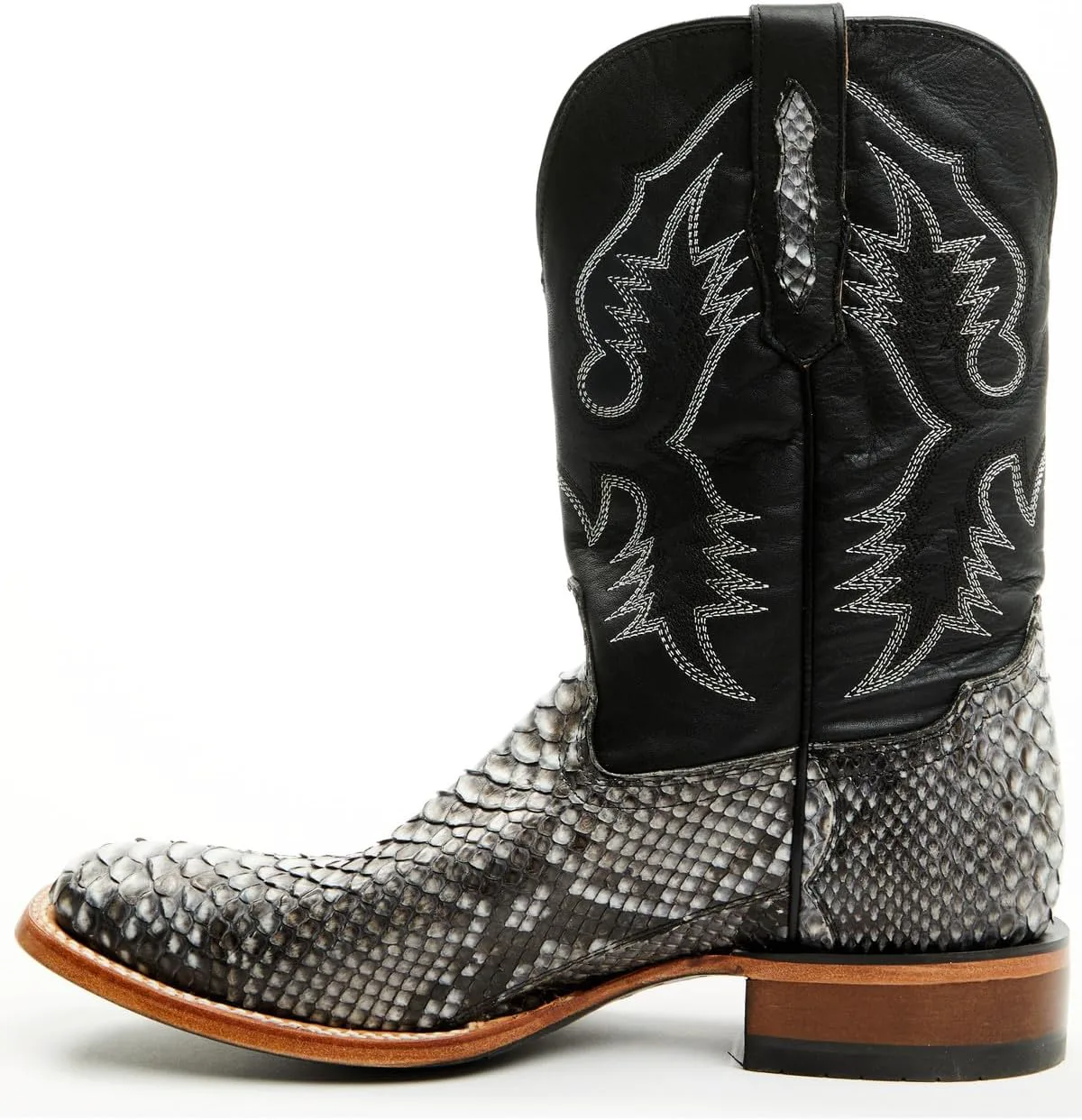 Мужские ковбойские сапоги Cody James Exotic Python Nevado с широким квадратным носком - Becjdd24-04, черный — фото 3