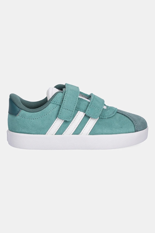 Детские замшевые кроссовки VL COURT 3.0 Adidas, бирюзовый — фото 2