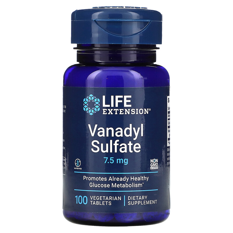 

Life Extension, Ванадилсульфат, 7,5 мг, 100 вегетарианских таблеток