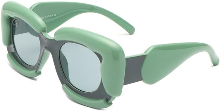 

Солнцезащитные очки в стиле стимпанк для женщин, модные солнцезащитные очки в стиле панк для мужчин, роскошные уникальные солнцезащитные очки с толстой оправой, цвет C5, зеленый TYUVIVO, C5 Green Gray