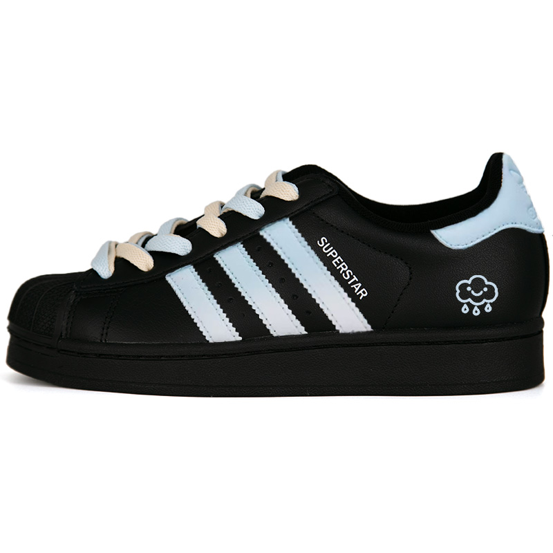 

Superstar 2 Rain Chord устойчивые к истиранию низкие детские скейтбординг кроссовки White Unisex Adidas Originals, черный