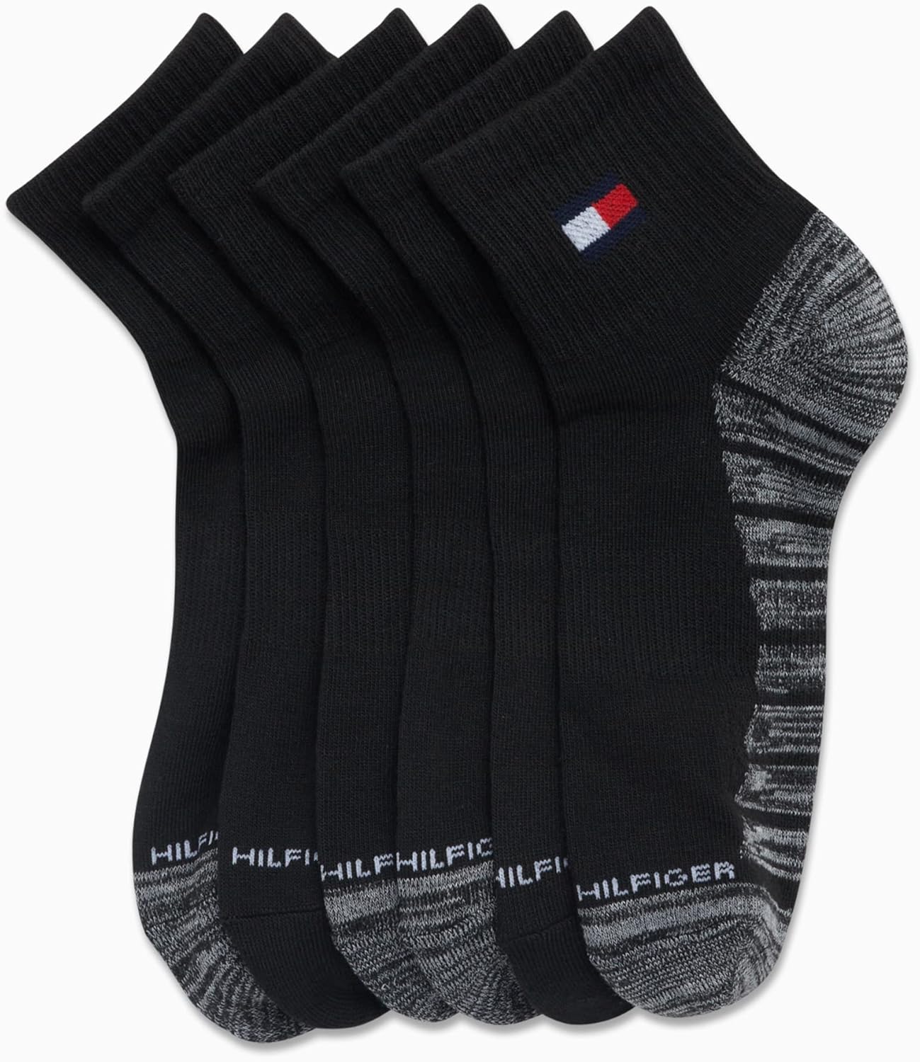 Мужские дышащие носки Tommy Hilfiger с мягкой подошвой - 6 шт., All Black — фото 3