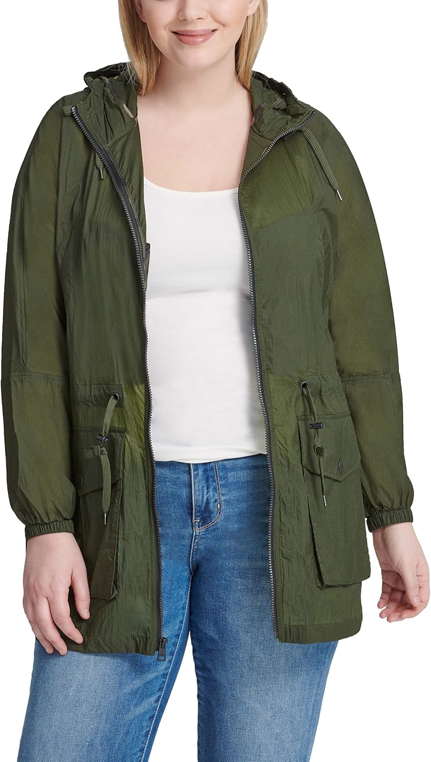 

Levi's Женская легкая ветровка с капюшоном и затяжкой на талии, Army Green