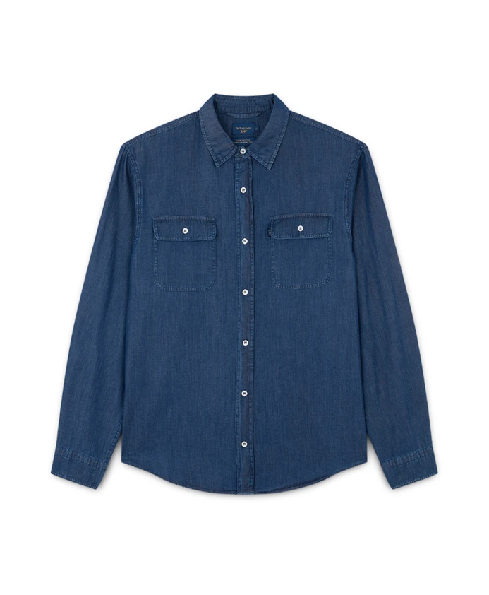 

Мягкая хлопковая джинсовая рубашка Giza Paul & Shark, синий