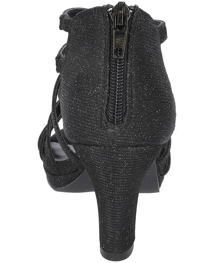 Женские сандалии на платформе с молнией в форме пчелы Easy Street, цвет Black Glitter- Fabric — фото 3