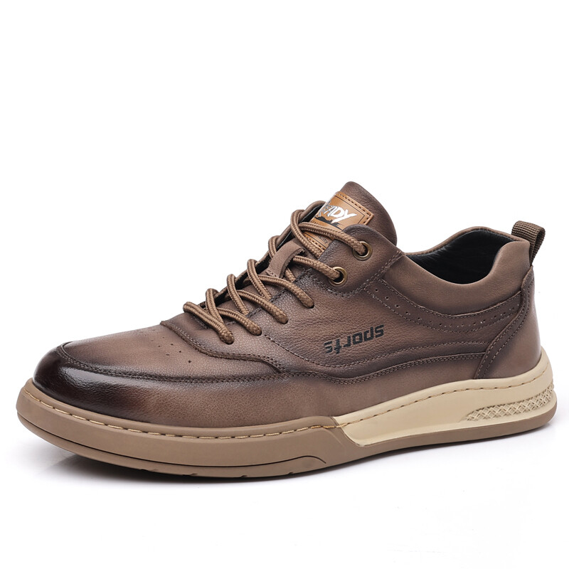 Туфли мужские Men"s Casual Men Low-Top Help, цвет Yellow Brown