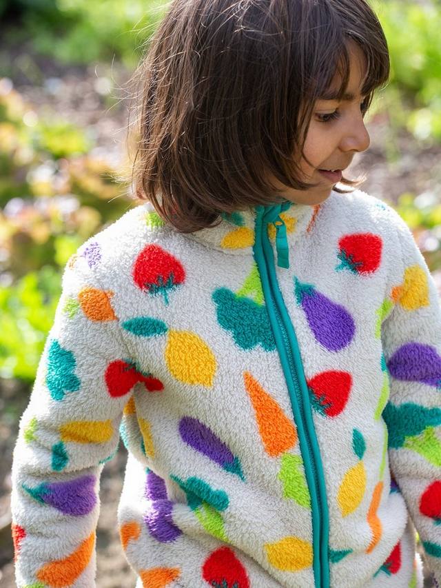 Детская куртка из флиса с молнией и принтом "огород" Frugi, Multi — фото 2