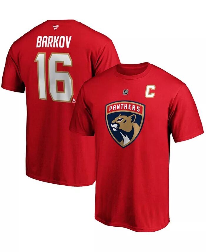 

Мужская футболка Red Florida Panthers Aleksander Barkov с аутентичным именем и номером Stack Fanatics