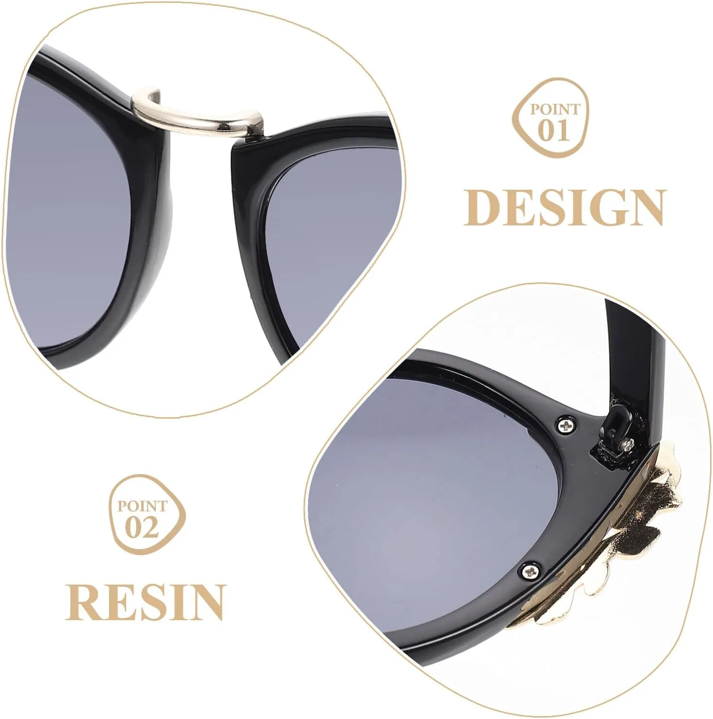 

Солнцезащитные очки «кошачий глаз» со стразами для женщин, ретро-стиль с защитой от УФ-излучения, легкие очки для путешествий на открытом воздухе ROMISBABA, Black