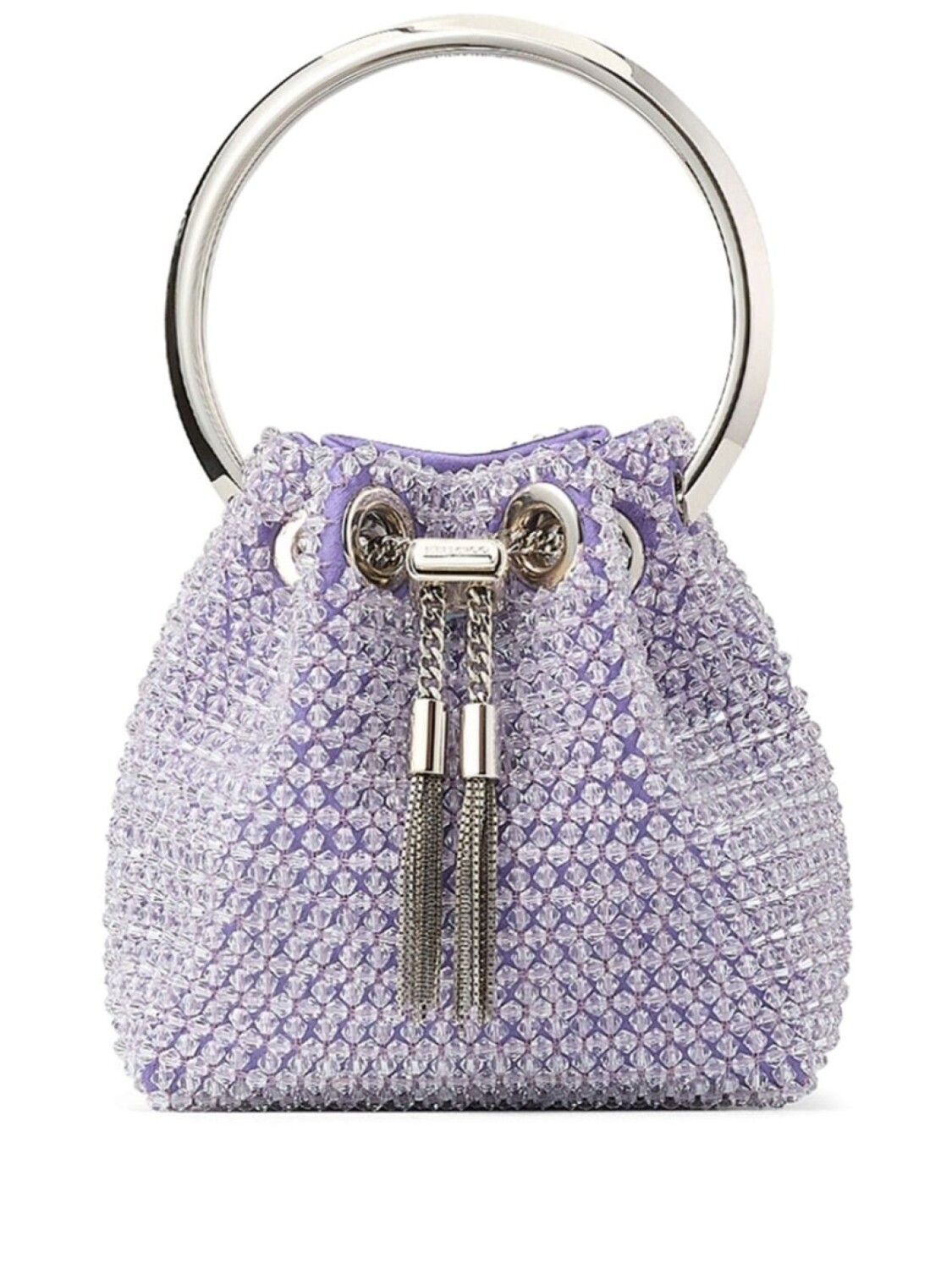 

Сумка-тоут Micro Bon Bon Jimmy Choo из бисера, фиолетовый