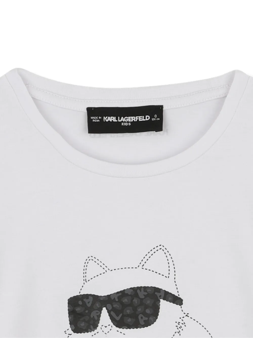 Футболка с длинными рукавами и принтом Choupette KARL LAGERFELD KIDS, белый — фото 3