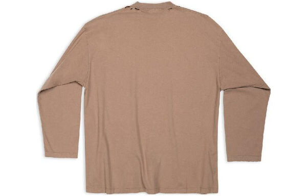 Футболка caps oversized long sleeve t-shirt 'khaki' Balenciaga, хаки — фото 2