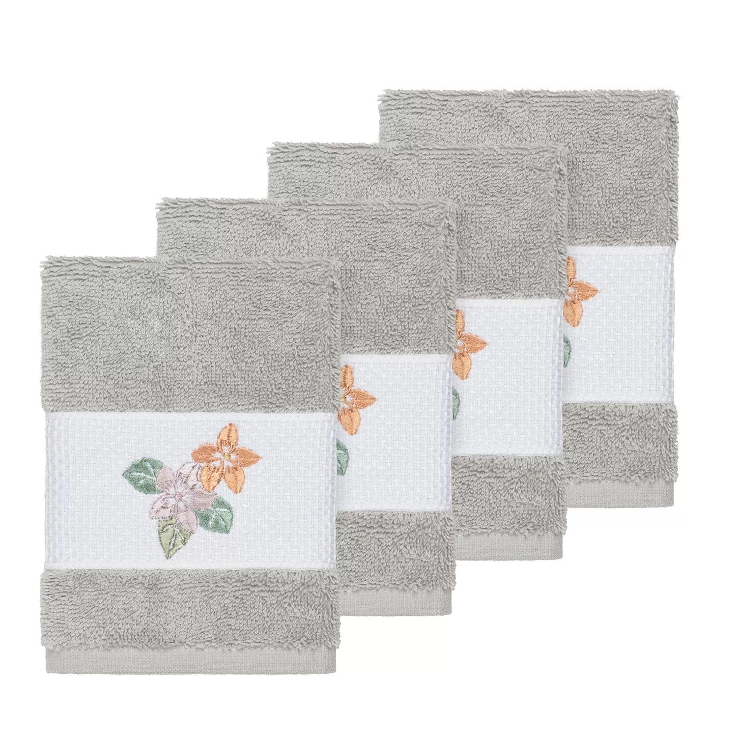 

Linum Home Textiles Турецкий хлопок Набор украшенных мочалками Caroline, светло-серый