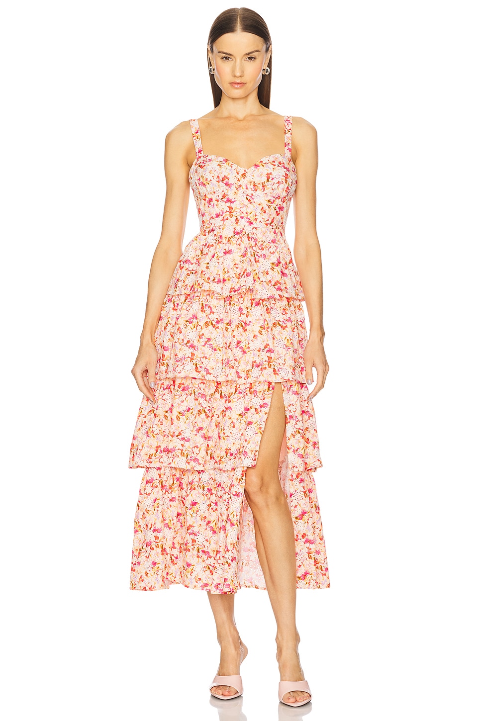 

Платье летнего солнцестояния Astr The Label, pink multi floral
