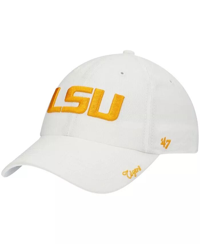 

Женская белая кепка LSU Tigers Miata Clean Up с логотипом и регулируемой посадкой '47 Brand