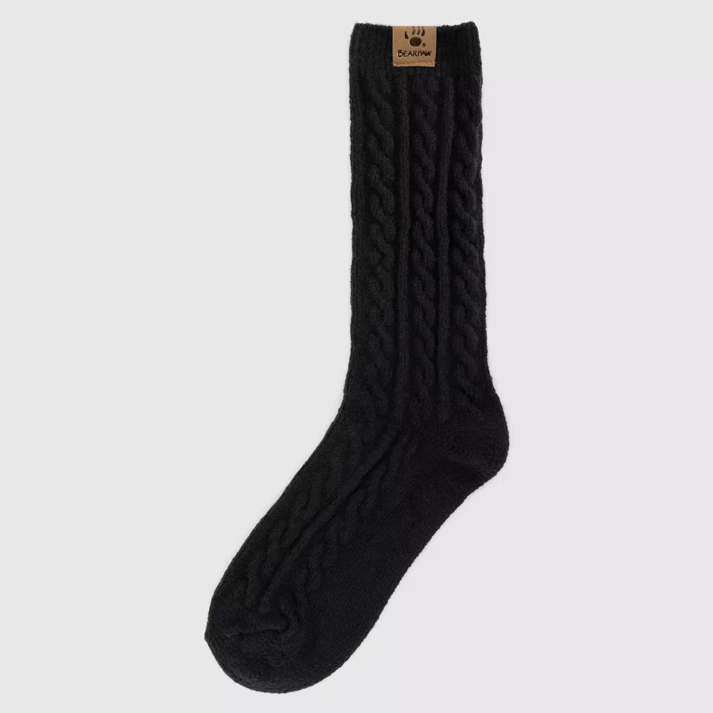

Женские жаккардовые носки Bearpaw Cable Crew Bear Paw, цвет Black