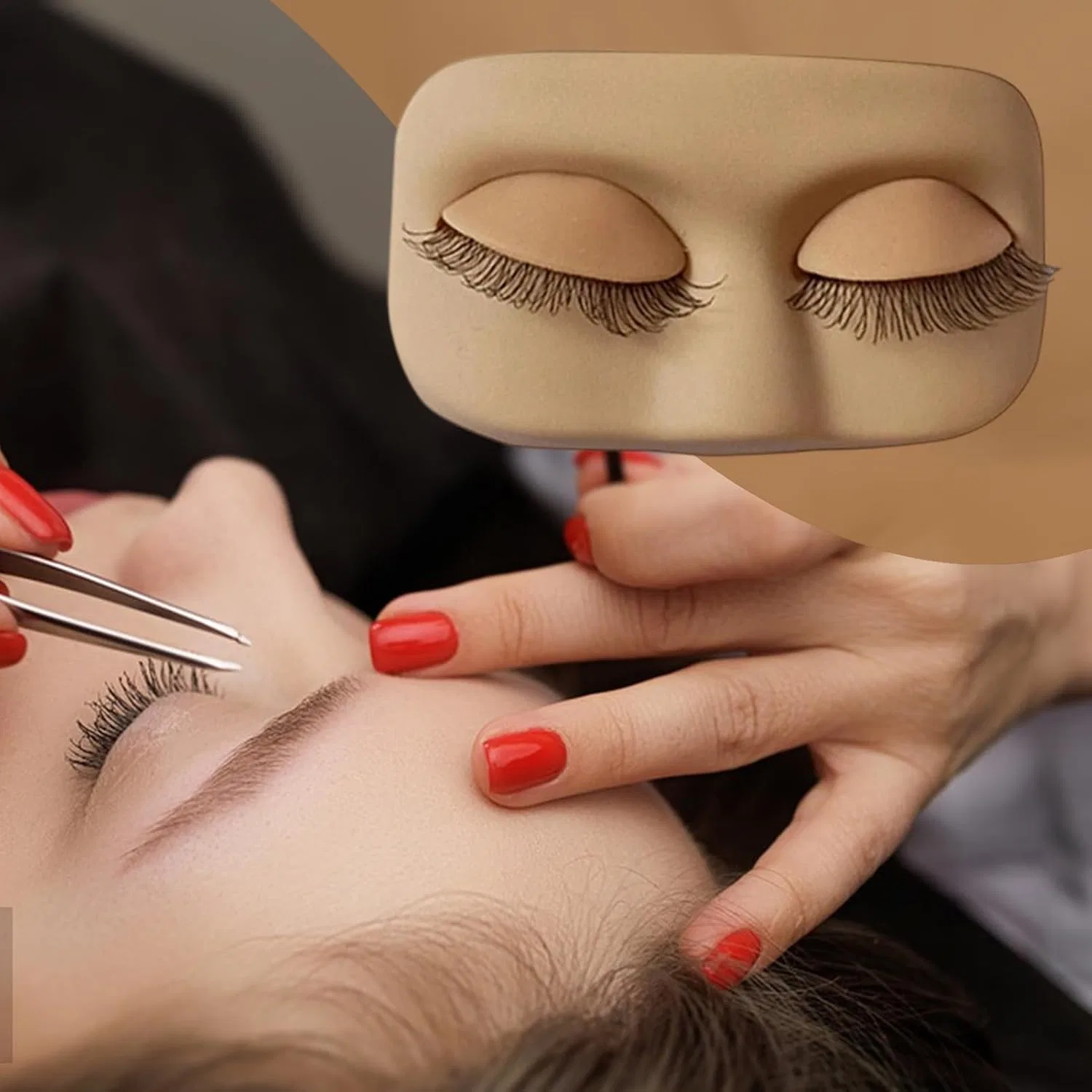 Тренировочная голова для наращивания ресниц, силикон, мягкая, 1 шт, цвет B — фото 3