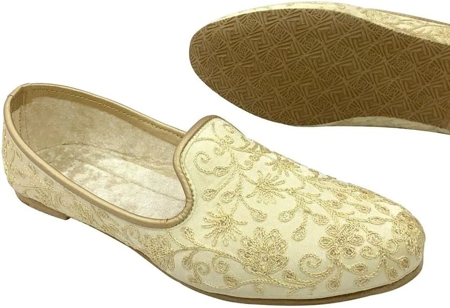 Туфли Stop n Style Jutti Sherwani Shoes for Men Indian Wedding Handmade Ethnic Mojari Punjabi Juti, Cream — фото 4