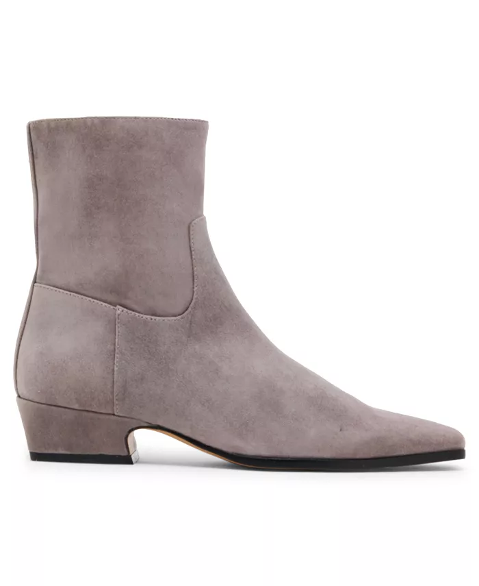 Женские замшевые ботильоны на квадратном каблуке Steve Madden, серый — фото 2