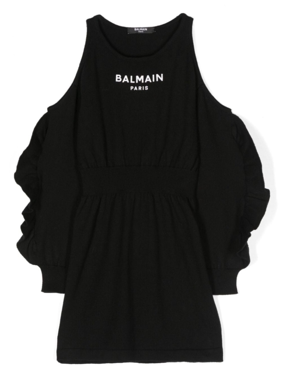 

Трикотажное платье с логотипом Balmain Kids, черный