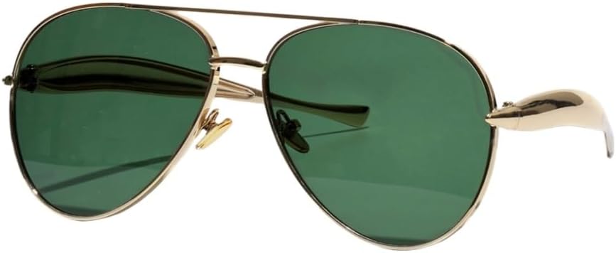

Женские солнцезащитные очки-пилот большого размера, золотистая металлическая оправа, защита от ультрафиолета UV400, винтажный стиль, модные аксессуары UJNHGQ, C5 Gold Green