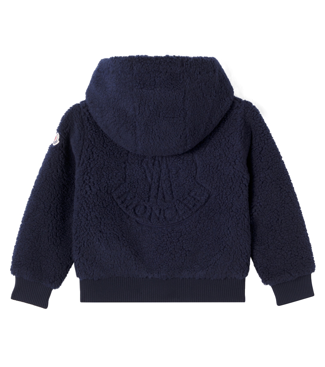 Искусственная овчина худи Moncler Enfant, темно-синий — фото 4