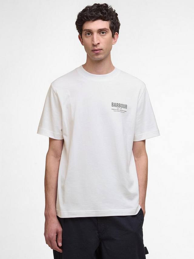 

Футболка Glencorse с принтом свободного кроя из хлопка с короткими рукавами Barbour, Whisper White