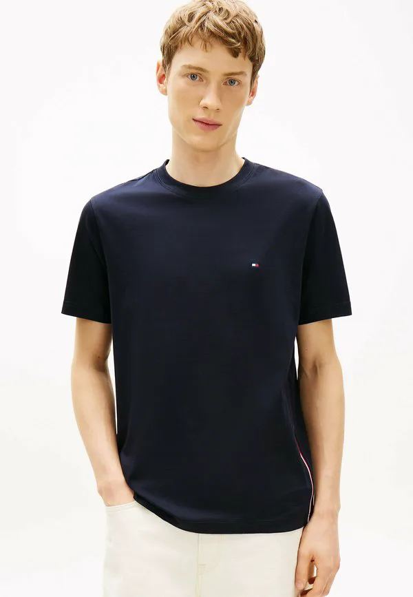Футболка с принтом в виде полос по всему миру по боковым швам Tommy Hilfiger, Navy Blue