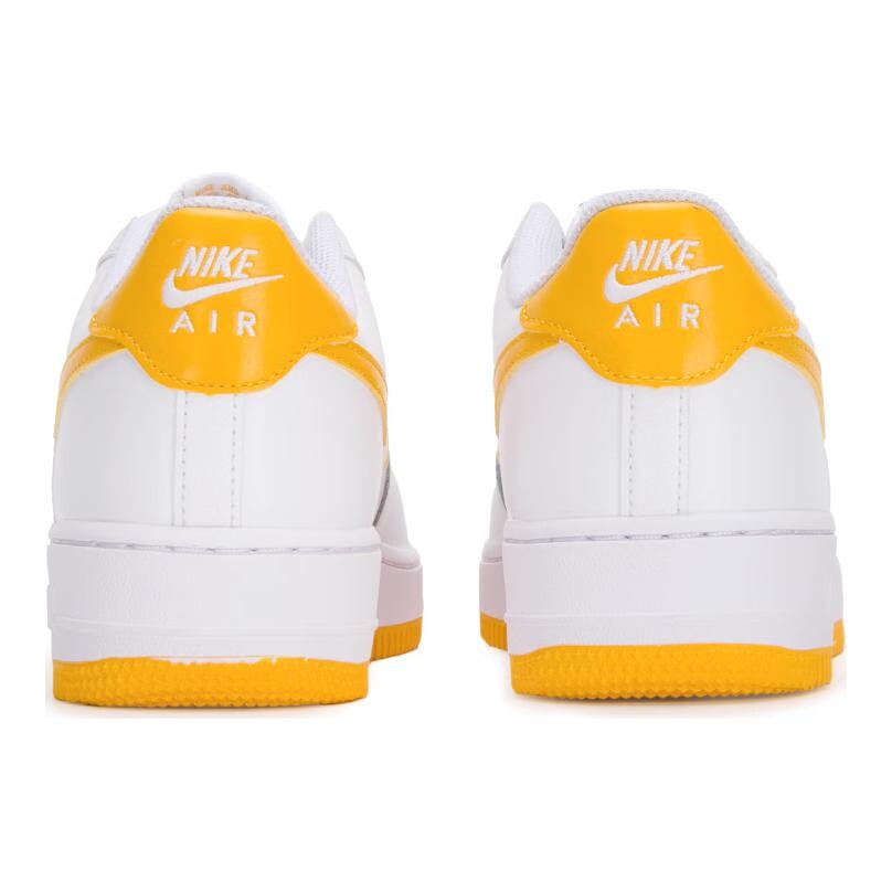 Кроссовки для скейтбординга Air Force 1 Kids GS Low-top White/Yellow Nike, белый/желтый — фото 4